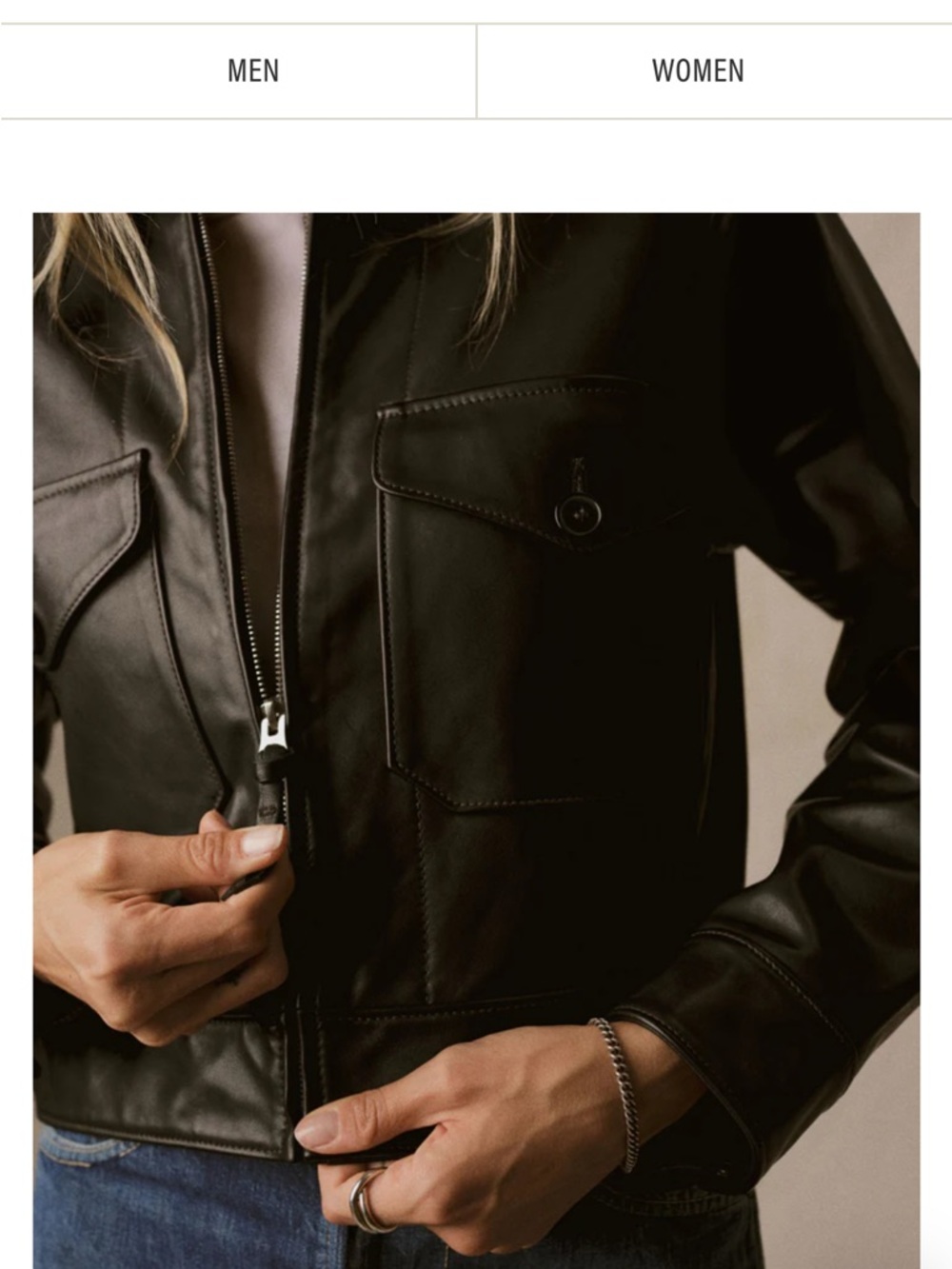 Buck Mason Leather Rider Jacket size XS